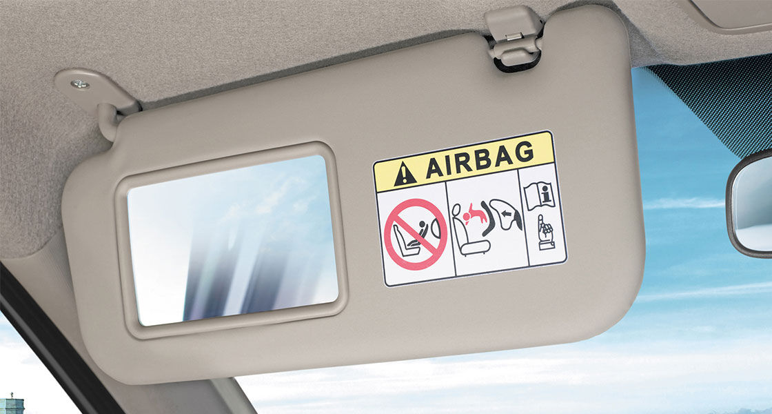 Driver's sun visor with mirror