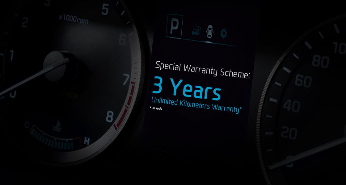 Cluster image with the special warranty scheme written on