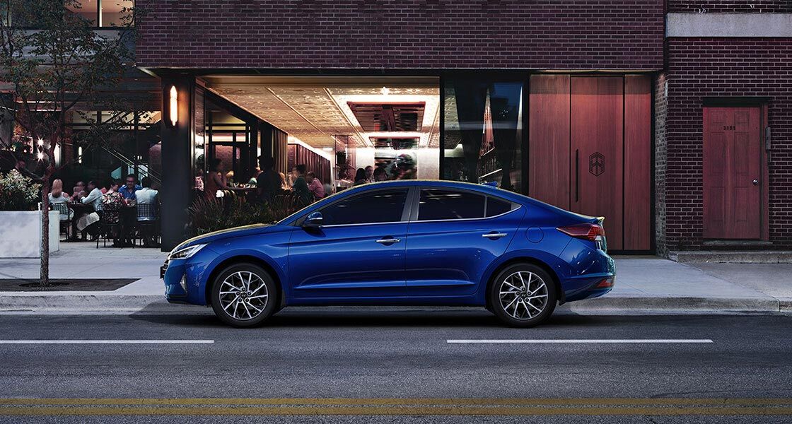 blue elantra 2019 side