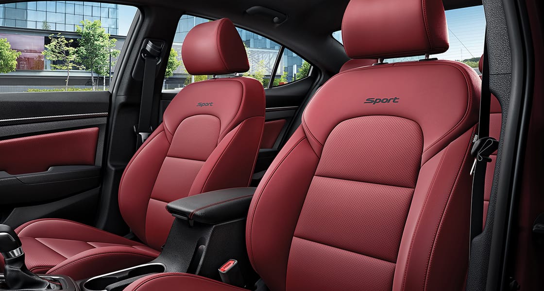 Side view of front seat interior