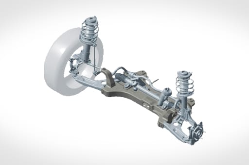 Front McPherson strut type suspension