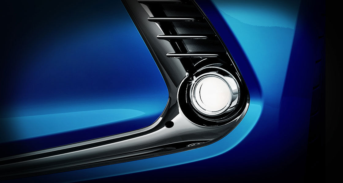 Closer view of fog lamp on