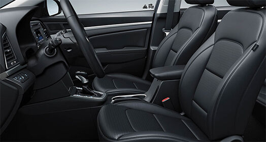 Black color interior view of front seats from driver's viewpoint