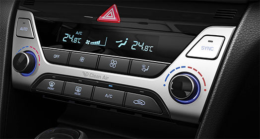 Center-fascia area with control buttons