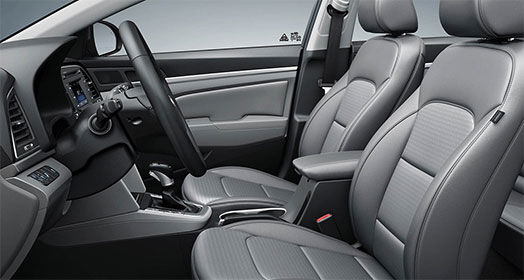 Gray color interior view of front seats from driver's viewpoint