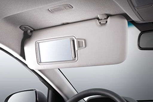 Sun visor with mirror