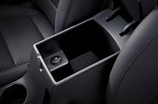 USB charger inside the center storage box