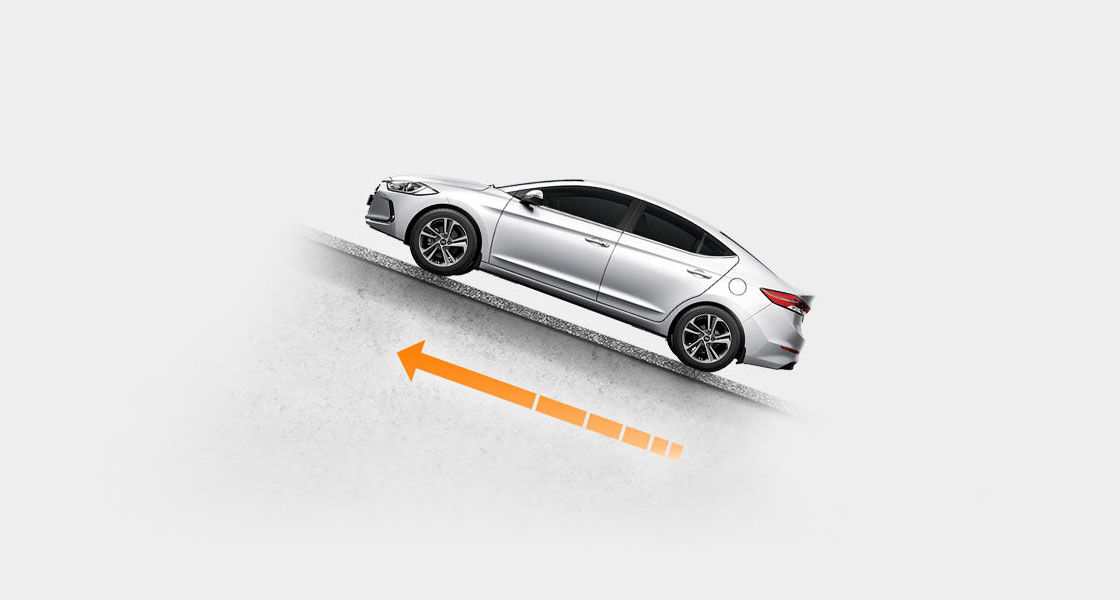 Silver Elantra elevates with hill-start assist control