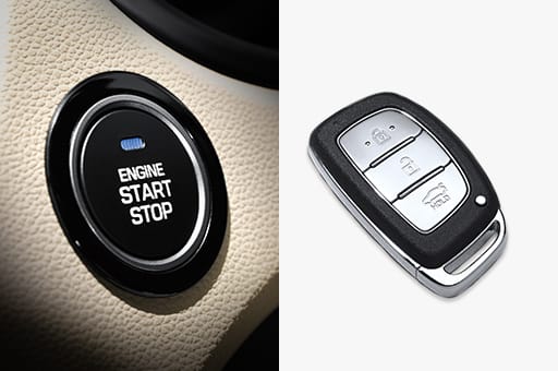 Smart key and engine start and stop button