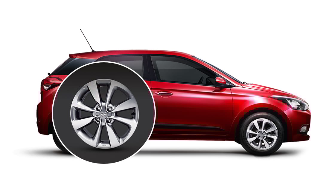 A Wheel of Elite i20 with black background