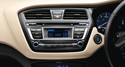 Center-fascia of black and beige interior