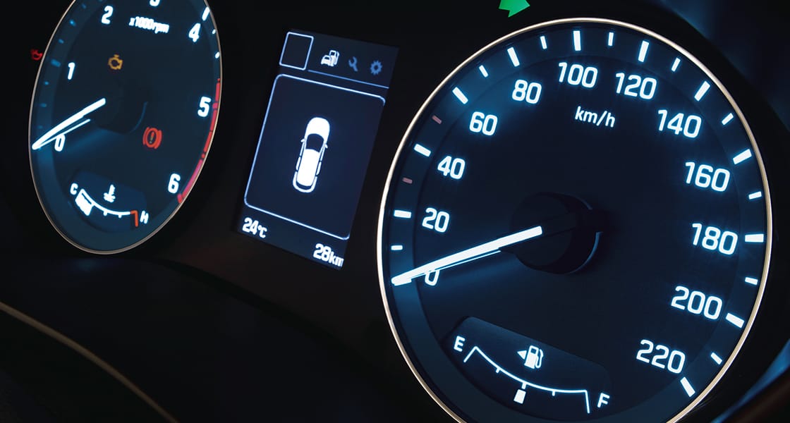 Cluster with blue light on