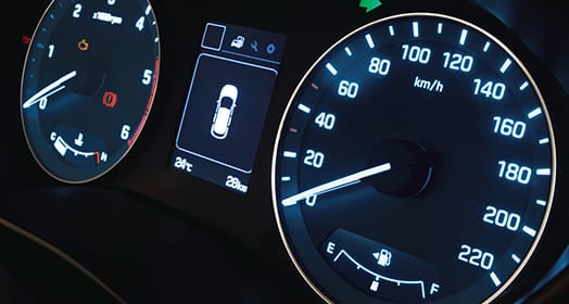 Cluster with blue light on