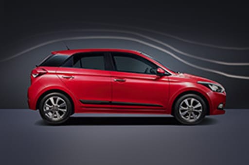 Side view of red Elite i20