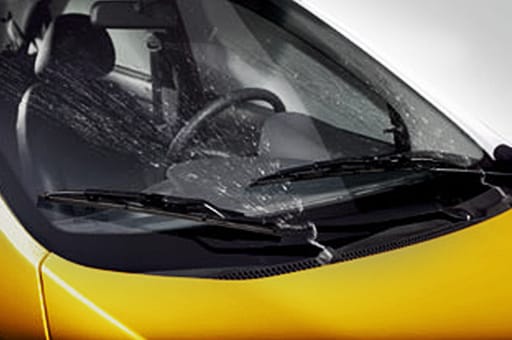 Spray washer on windshield
