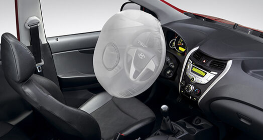 Airbag from the steering wheel simulated