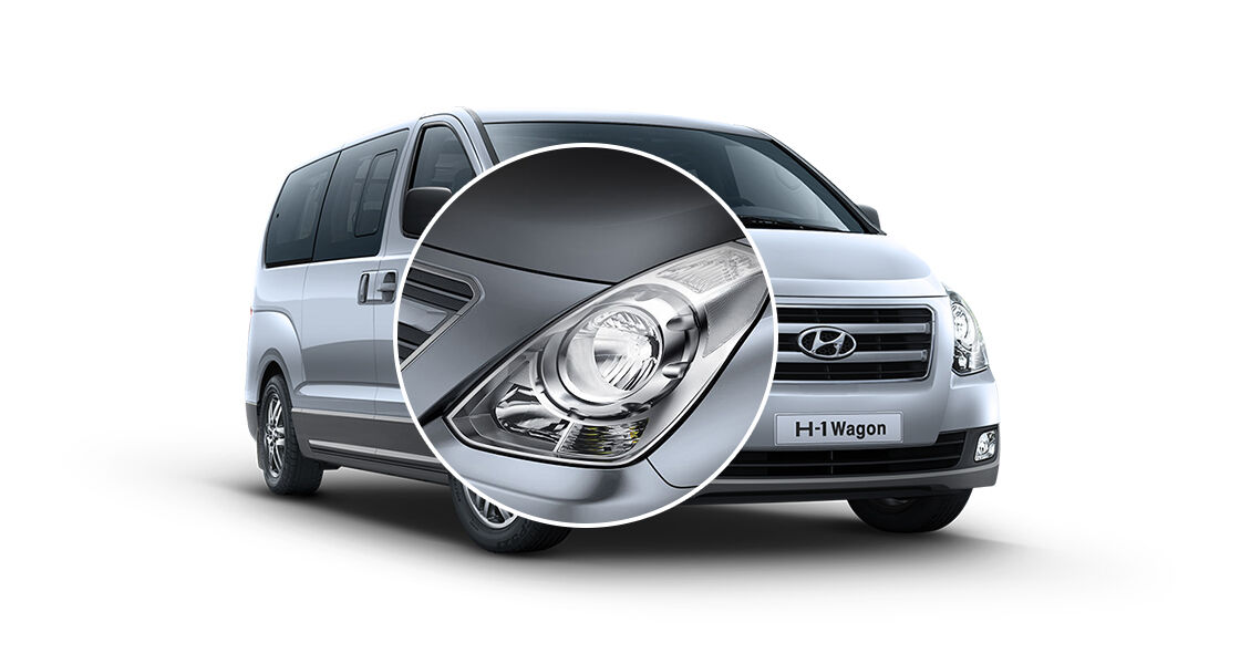 Closer view of silver H-1's headlamp