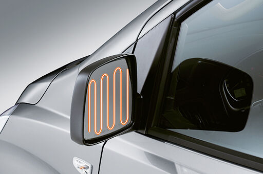 Closer view of H-1's heated outside mirrors with heat rays