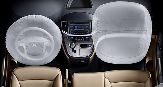 Swollen two airbags at the front seat in the H-1