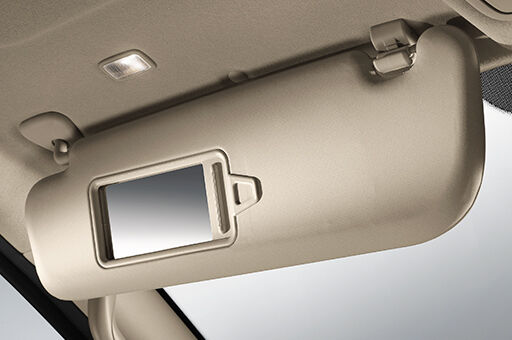 H-1's beige sun visor with a mirror