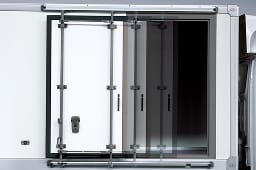 Sliding door that opens sideways