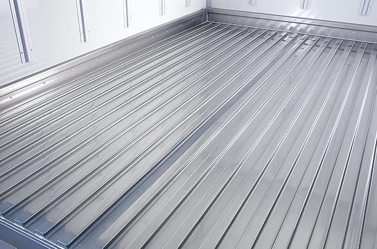 Image of the stainless steel floor in the cargo space of Freezer Truck