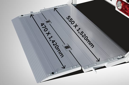 Liftgate systemPhoto showing the measurements of the lift gate at the rear of the vehicle
