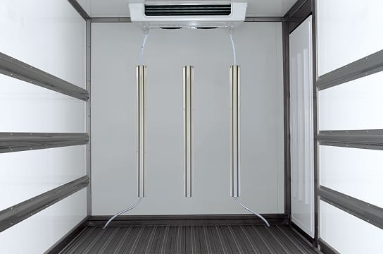 Photo of a storage space made of SUS304 stainless steel.