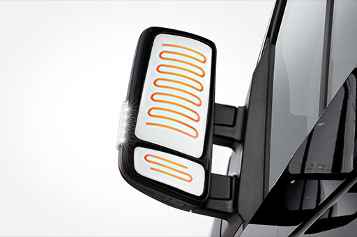 Heated outside mirrors with heat rays