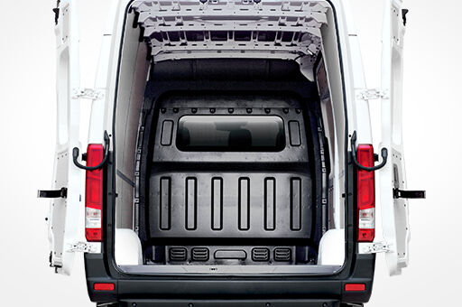 Top view of white H350 with the rear door opened