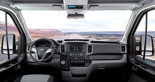 Panoramic view of front side interior