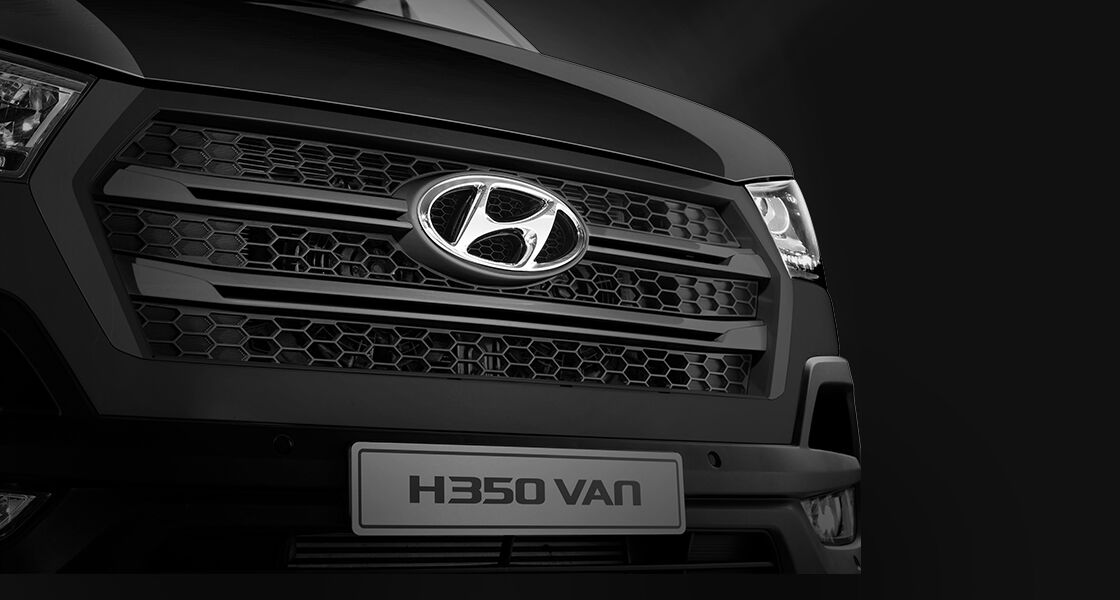 Radiator grille with Hyundai Motors company emblem