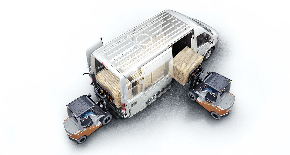 Cargo space of white H350