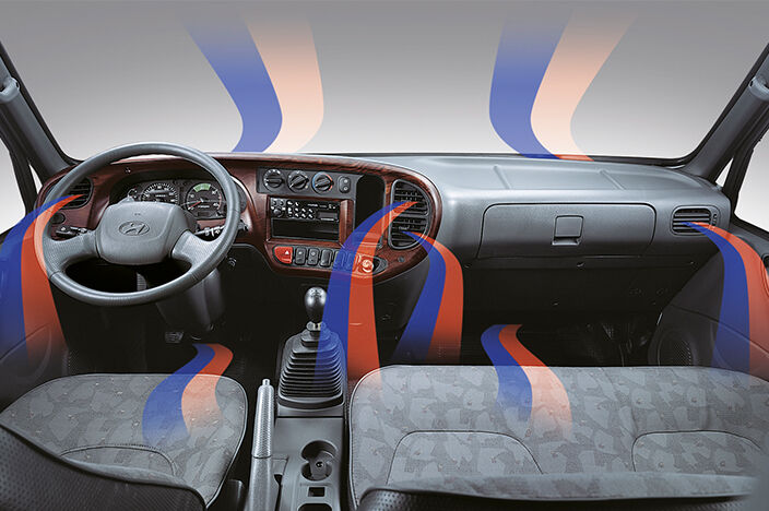illustration of air control system working in the cockpit