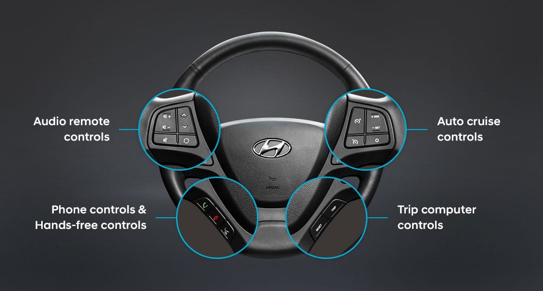 Steering wheel remote control buttons