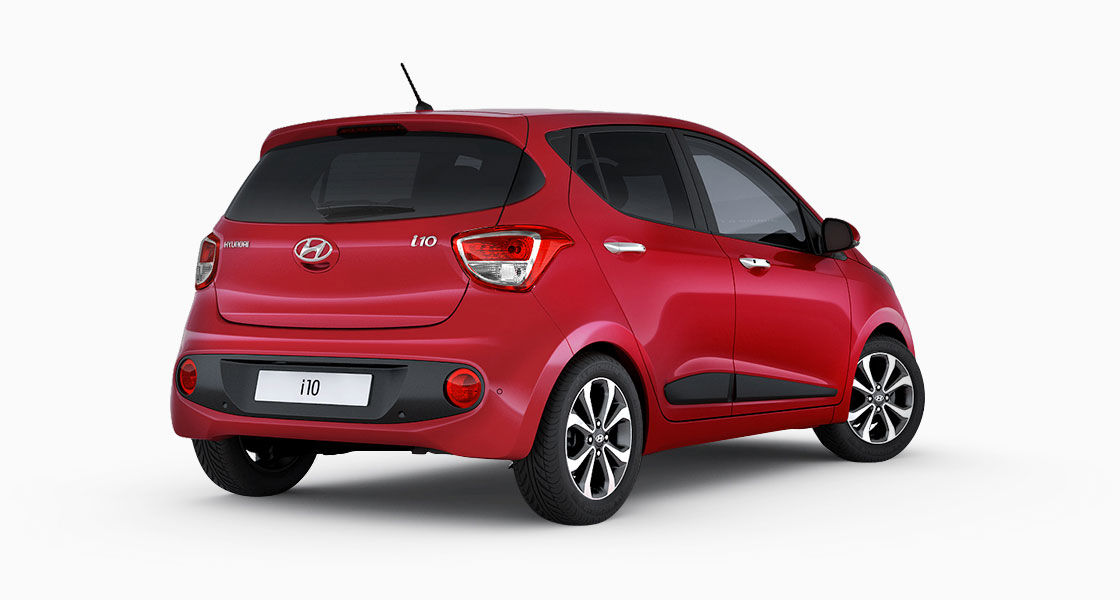 Side rear view of red i10