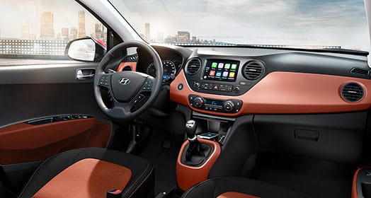 Full view of interior designed in color orange