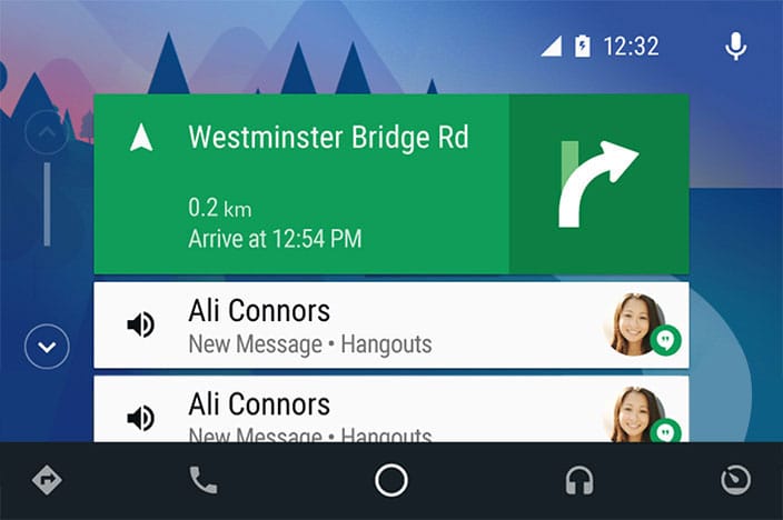 Android auto navigation screen