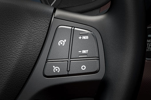 Cruise control with speed limiter buttons