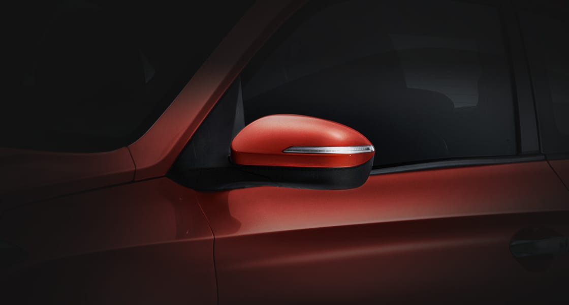 Closer view of outside mirror repeater