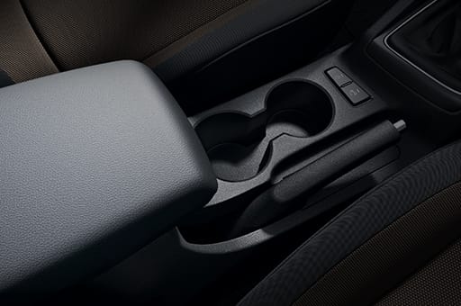 Floor console with cup holders