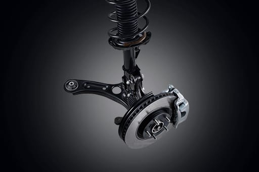 Front McPherson strut type suspension