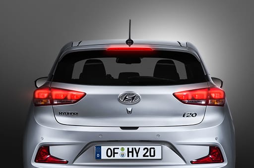 Rear view of aqua blue i20