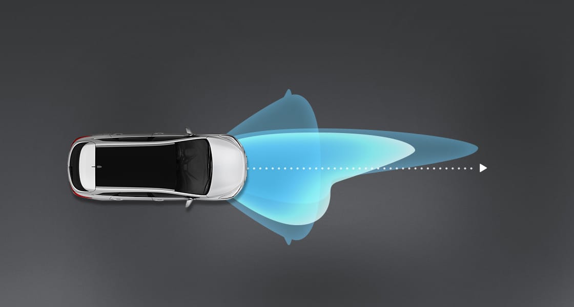 Illustrative road scenario about HID headlamps with Adaptive front lighting system