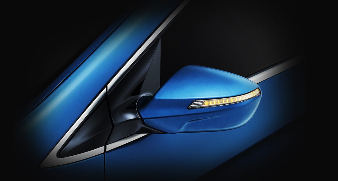 Closer view of outside mirror repeater