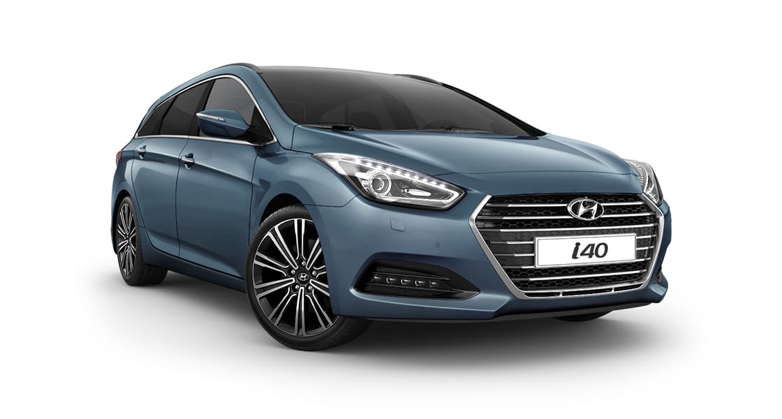 Side front view of dark blue i40