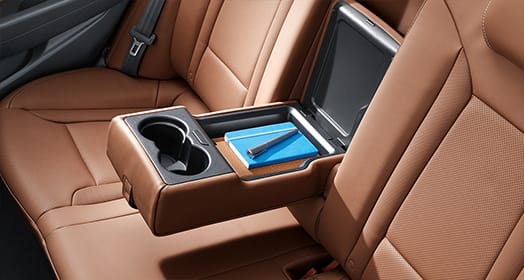 Rear center armrest cup holders