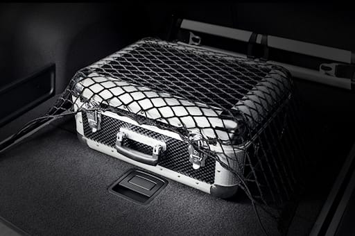 Luggage stored under the luggage net