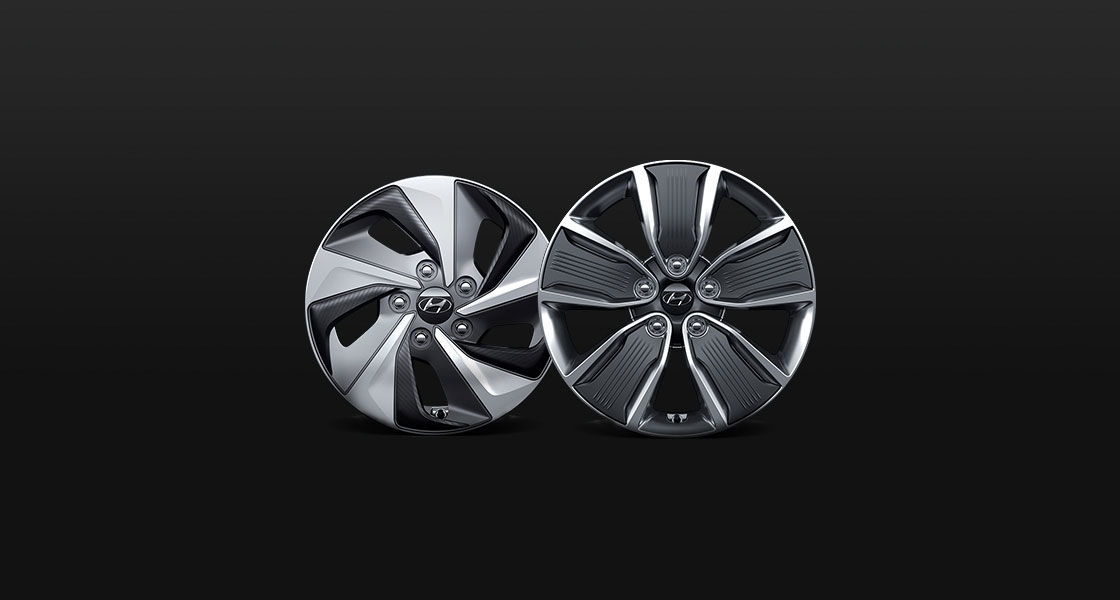Two alloy wheels in different design and sizes