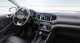 Panoramic view of front interior from passenger's viewpoint